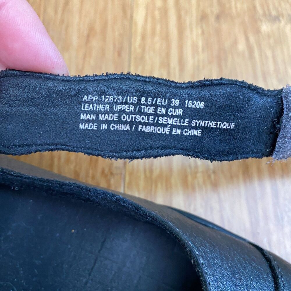 Taos Leather Mary Jane Shoes Comfort Flats Womens 8.5 EU 39 Black Hook & Loop - Picture 10 of 12